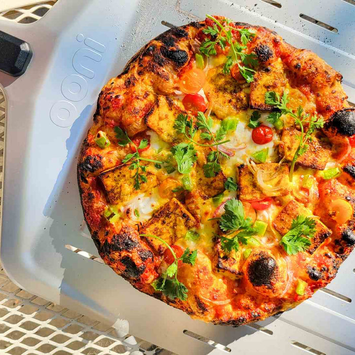 Pizza "Paneer Tikka", indisch inspiriert.