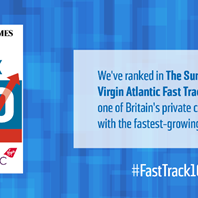 Wir sind in der Sunday Times Virgin Atlantic Fasttrack 100!