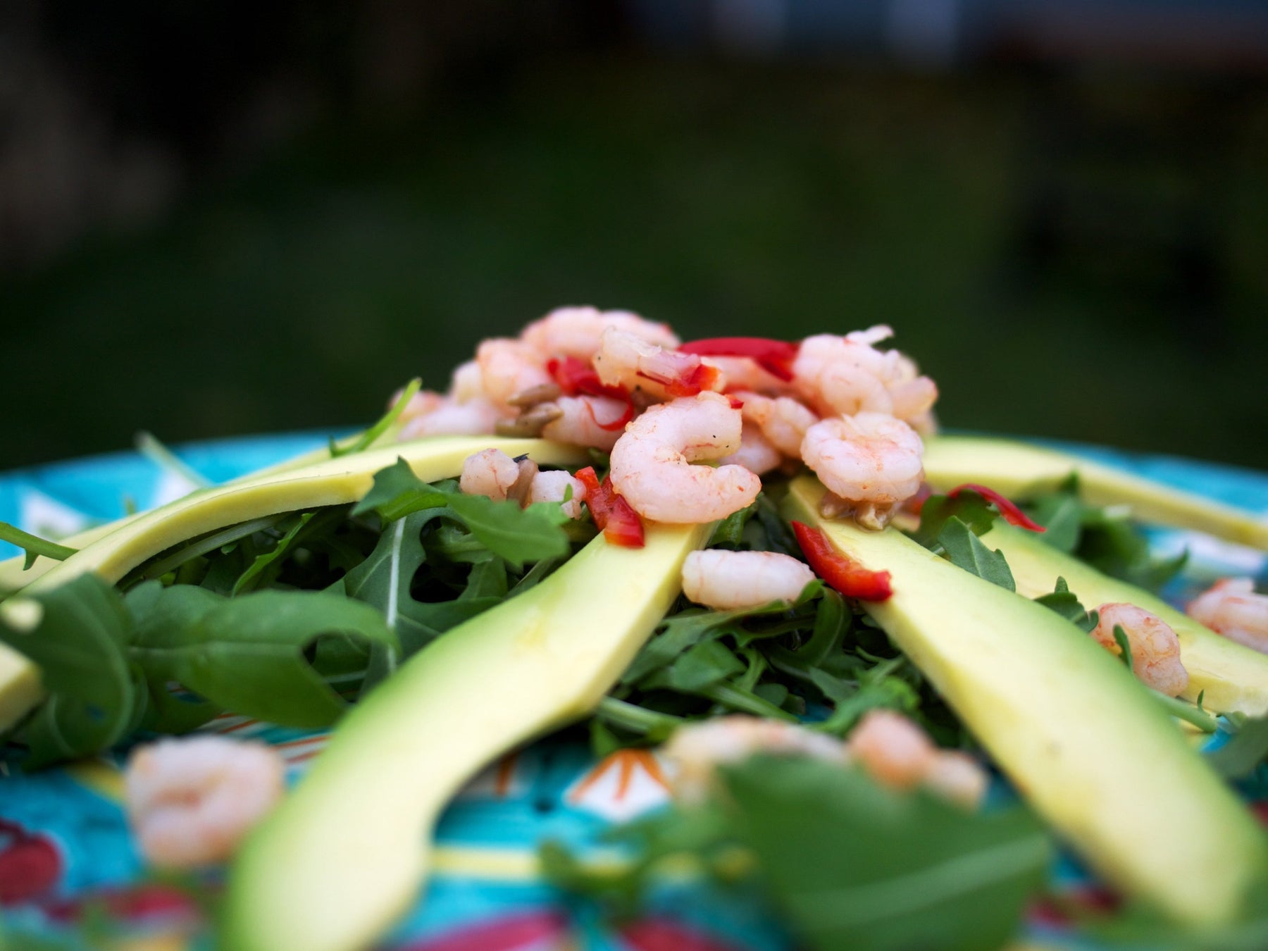 Garnelen -, Knoblauch - und Avocado - Salat