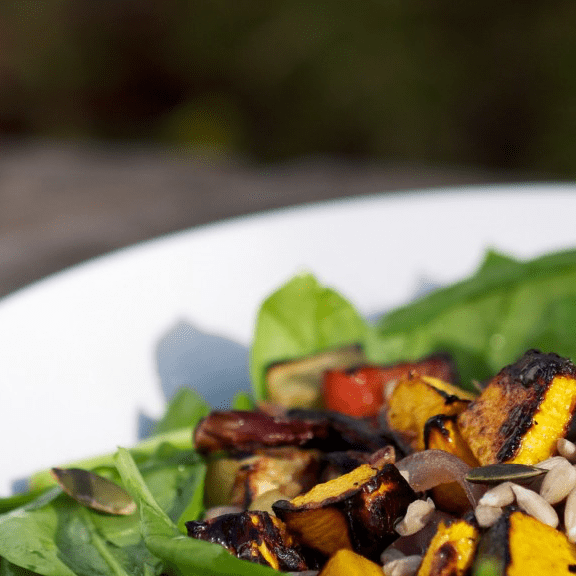 Gebratener Aubergine - und Auberginensalat